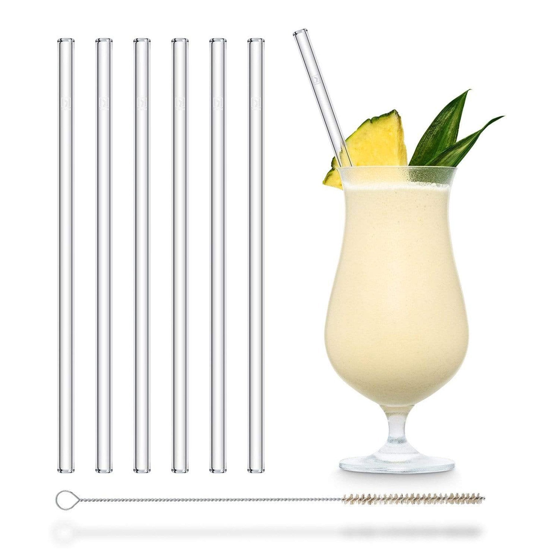 Trinkhalme aus Glas mit Reinigungsbürste | Länge 23cm