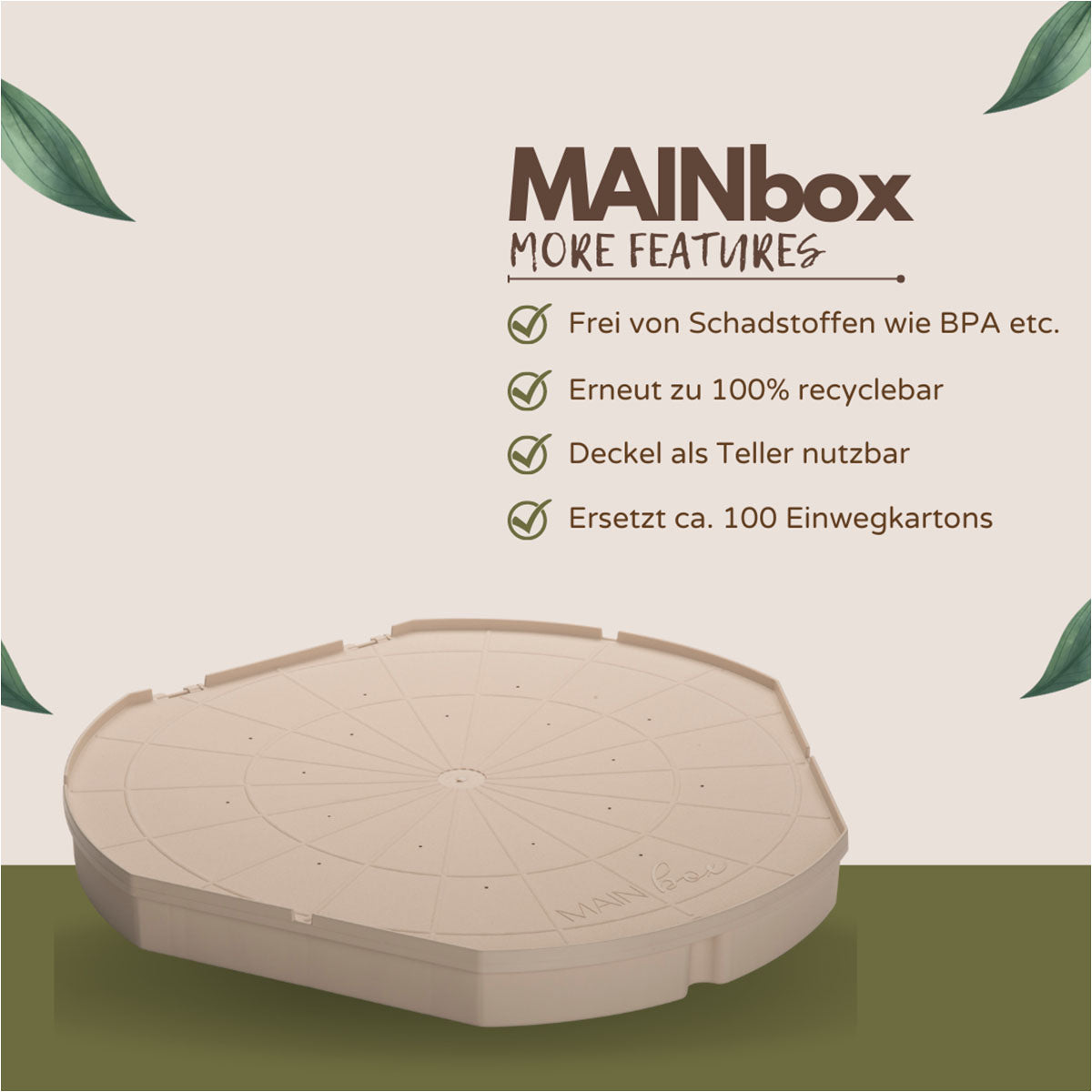 MAINbox - 5 St. Mehrweg Pizzakarton aus Recyclingmaterial