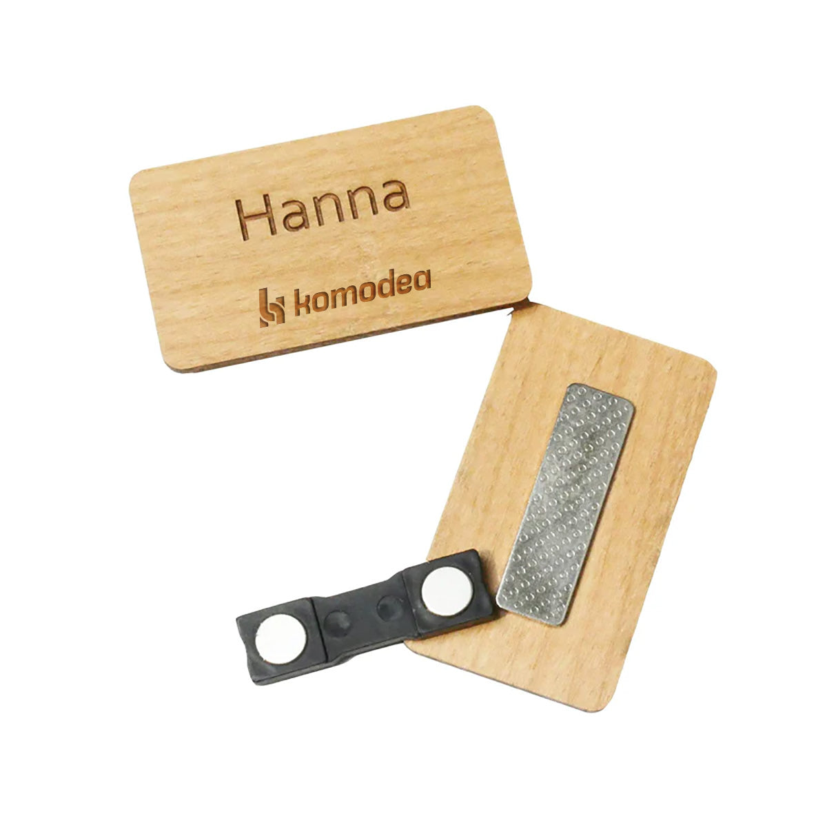 Nachhaltige Namensschilder aus Holz