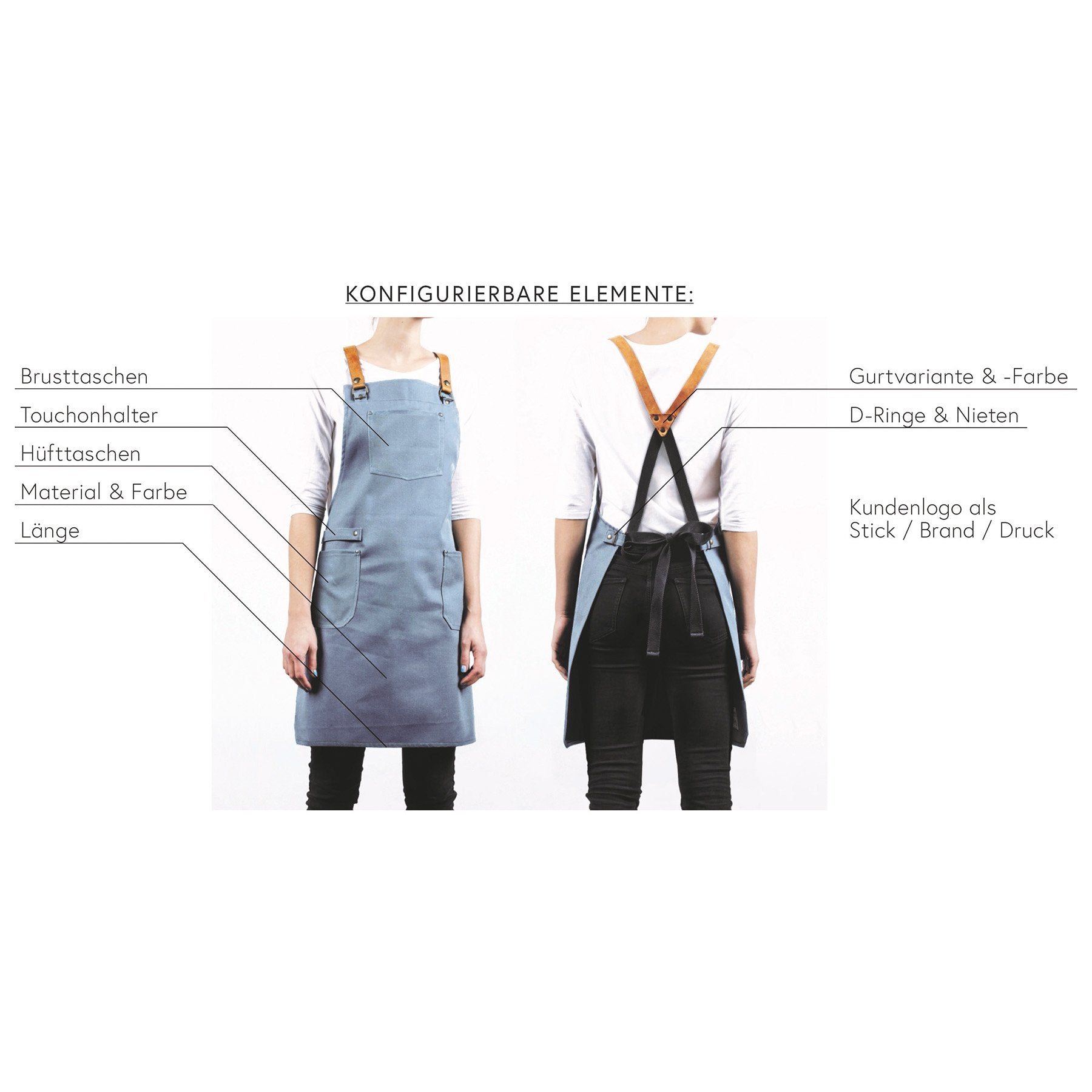 Individualisierbare Kochschürze unisex