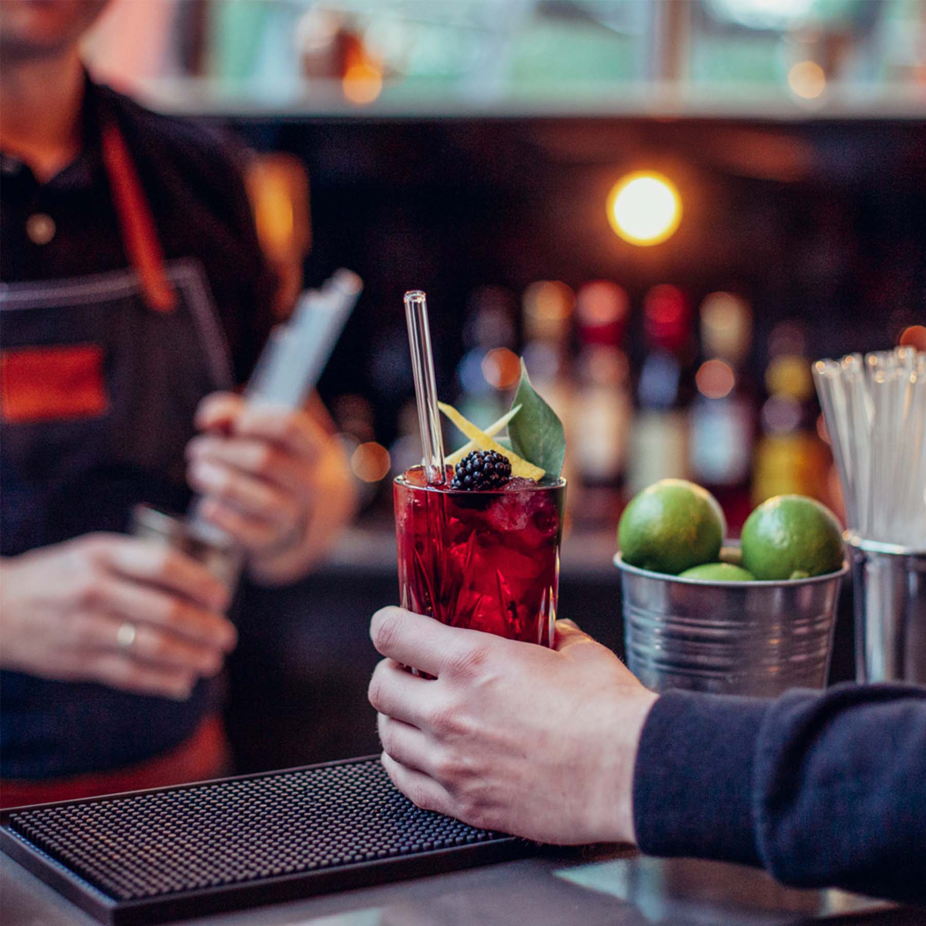 Glastrinkhalm für Longdrinks und Cocktails | Länge 23cm