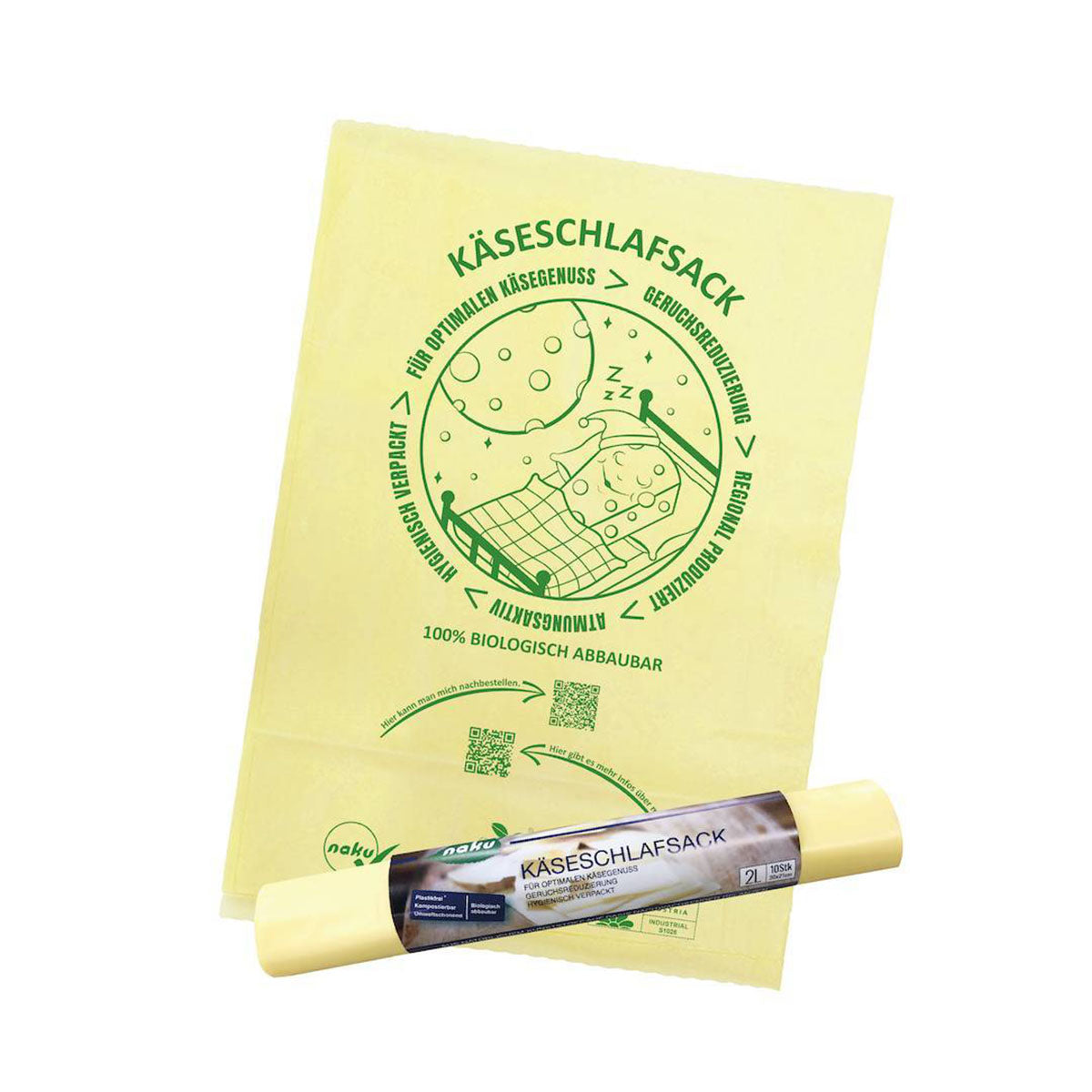 eine nachhaltige lösung zur aufbewahrung von käse in einer tüte aus biokunststoff für eine plastikfreie küche