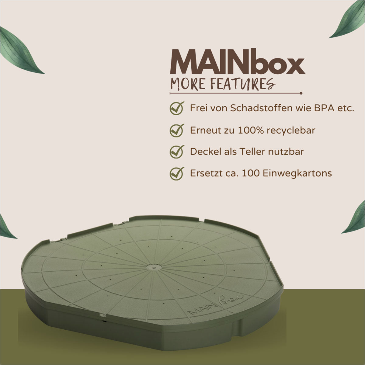MAINbox - 5 St. Mehrweg Pizzakarton aus Recyclingmaterial