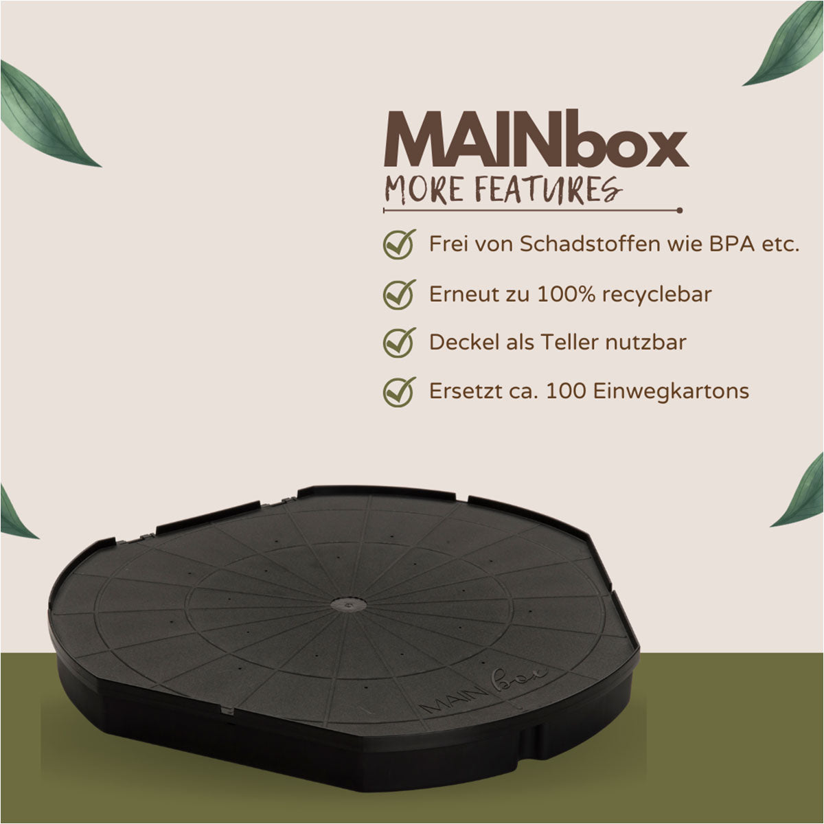 MAINbox - 5 St. Mehrweg Pizzakarton aus Recyclingmaterial