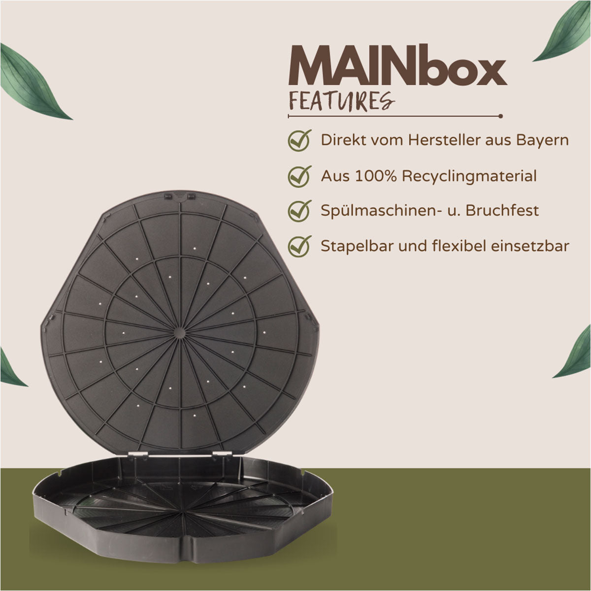 MAINbox - 5 St. Mehrweg Pizzakarton aus Recyclingmaterial