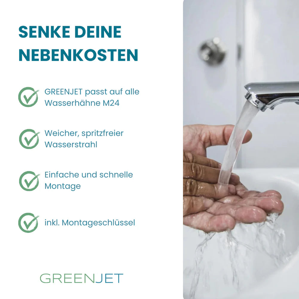 Wasserhahn Spardüse für Hotels und Co-Living Spaces - GREENJET Wasserhahn